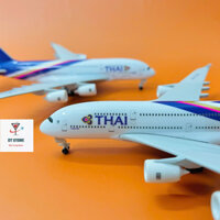 Máy Bay 2 tầng 4 động cơ Airbus A380 hãng hàng không THAI AIRWAYS Hợp Kim Cao Cấp Sơn Tĩnh Điện Bóng Đẹp Tỉ Lệ 1:400
