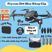 Máy bay camera flycam mini giá rẻ drone E99 Max động cơ không chổi than siêu bền, pin trâu bay 20 phút