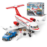 Máy bay chở khách nhỏ Máy bay tư nhân Đồ chơi trẻ em Tương thích với khối xây dựng Lego Mô hình máy bay Lắp ráp bé trai Sân bay giáo dục 2.22