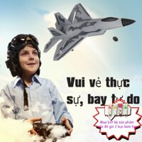 Máy Bay Điều Khiển F-22 Raptor Pin bay 15 phút. Bay xa 200m KIT xốp dẻo EPP bao đập Size 44*32*12cm