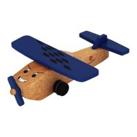 Máy bay quân sự chạy bằng dây cót đồ chơi gỗ an toàn cho bé
