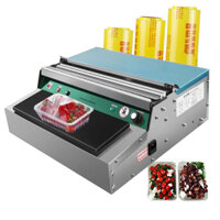 Máy bọc khay xốp hoa quả, bọc màng thực phẩm, cắt màng tự động cho nhà hàng, siêu thị [BH 12 Tháng]