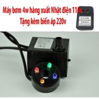 Máy bơm 4w hàng xuất Nhật điện 110v, Tặng kèm biến áp 220v, Máy Bơm Nước Chìm cho Hồ Cá Hòn Non Bộ, Thác Nước mini