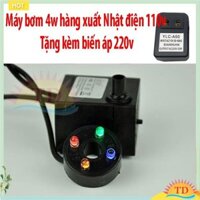 Máy bơm 4w hàng xuất Nhật điện 110v, Tặng kèm biến áp 220v, Máy Bơm Nước Chìm cho Hồ Cá Hòn Non Bộ, Thác Nước mini