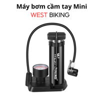 Máy bơm cầm tay Mini WEST BIKING, Máy bơm di động bằng chân tiện dụng, Thiết kế Đồng hồ đo áp suất, gọn nhẹ ,