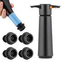 Máy bơm chân không tiết kiệm rượu Harborhaven với 4 nút chặn Máy niêm phong chai có thể tái sử dụng Nút chai rượu vang đỏ Bảo quản độ tươi Chống oxy hóa Phụ kiện rượu vang cho quầy Bar gia đình Nhà hàng nhà bếp