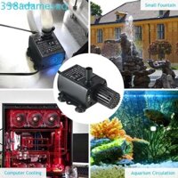 Máy bơm chìm ADAMESXQB, Máy bơm nước tuần hoàn cảnh Mini siêu yên tĩnh USB, Đồ dùng cắm trại Chống nước không chổi than 5V 2.4W 4.8W Đài phun nước sân vườn Bể cá ao cá