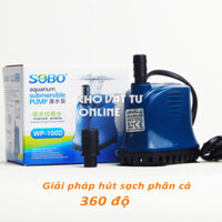 Máy bơm chìm hút đáy 360 độ, máy bơm nước hồ cá cảnh mini 7W-25W có bảo hành 06 tháng
