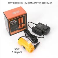 Máy bơm chìm mini 12V có adapter 220V/12V-3A và công tắc bật tắt