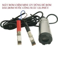 máy bơm chìm mini 12v - máy bơm xăng dầu mini 12v đường kính 38mm kèm nguồn