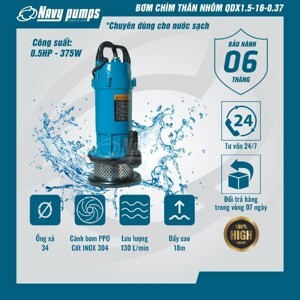 Máy bơm chìm nước sạch HTC QDX1.5-16-0.37