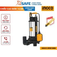 Máy bơm chìm nước thải INGCO SPDB15008 1500W(2.0HP) - Chiều cao bơm 14.5m, tốc độ dòng chảy 20m3/h, vỏ motor bằng gang