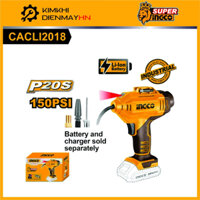 Máy bơm hơi dùng pin 20v INGCO CACLI2018, Dụng cụ bơm lốp ôtô 12V AAC1408 140PSI Và AAC2508 120PSI.