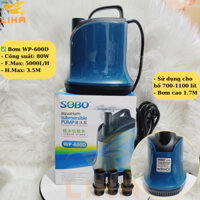 Máy Bơm Hút Cặn Đáy 360 Độ Sobo WP-600D (80W-5000L/H-3.5M) - Bơm Chìm Hút Cặn Bể Cá