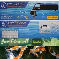 Máy Bơm Kèm Hộp Lọc Vipsun VS-9800 (35W-2300L/H-1.6M) - Máy Lọc Nước Cho Hồ Cá, Đủ Vật liệu lọc
