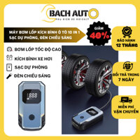 Máy bơm lốp kích bình ô tô 10 in 1, Bơm lốp ô tô tốc độ cao, kích bình xe hơi an toàn, đèn chiếu sáng, sạc dự phòng