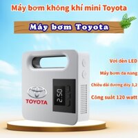 Máy bơm lốp mini Toyota tự động tắt - Máy bơm lốp ô tô có đèn LED, màn hình hiển thị