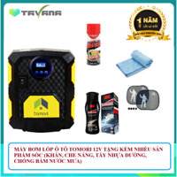 MÁY BƠM LỐP Ô TÔ TỰ NGẮT TOMORI 12V (Bảo hành 6 tháng + 6 tháng) TẶNG NHIỀU QUÀ SỐC
