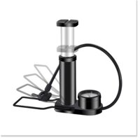 Máy Bơm lốp ô tô xe máy có đồng hồ hiển thị Mini Foot Pump Aluminum 2021    -TTHome