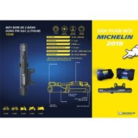 Máy bơm lốp xe đạp, xe máy, mô tô siêu tốc MICHELIN 12320 dùng pin