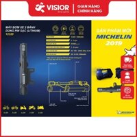 Máy bơm lốp xe đạp, xe máy, mô tô siêu tốc MICHELIN 12320 dùng pin
