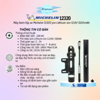 Máy bơm lốp xe máy khẩn cấp Michelin 12320 (dùng Pin LITHIUM-ION) - 100% chính hãng