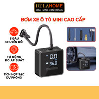 Máy Bơm Lốp Xe Ô Tô DELADEP Thông Minh, Đồng Hồ Điện Tử Hiển Thị Áp Suất, Tích Hợp Đèn BXO03