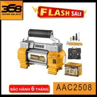 Máy bơm lốp xe oto 12v tiện lợi, an toàn hiệu quả dễ dàng tháo lắp dùng cho dân dụng, cơ khí, xây dựng  INGCO  AAC2508