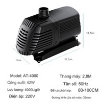 Máy bơm nước ATMAN AT4000 42W, 4000L/Hr lọc nước hồ cá koi, bơm sinh hoạt, tiểu cảnh, đài phun nước