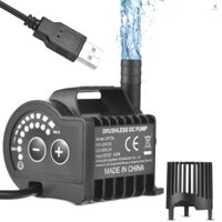 Máy Bơm Nước Chìm 5V 8 Cấp Độ Có Thể Điều Chỉnh 0-600L / H Máy Bơm Đài Phun Nước Nhỏ Với Nâng 0-7.2ft, Đế Sạc Và Hút USB 6.5ft, Máy Bơm Mini Di Động Cho Bể Cá, Ao, Aquar