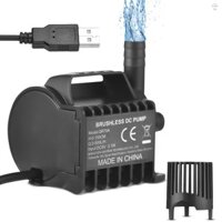 Máy bơm nước chìm Điện 330L / H Máy bơm đài phun nước nhỏ có nâng tối đa 6,5ft, Cáp USB 6,5ft và Đế hút, Máy bơm Mini cầm tay cho bể cá, ao, bể cá, uống nước cho thú cưng