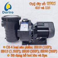 Máy bơm nước hồ bơi và spa, thương hiệu Emaux, dòng sê ri SB / mã hiệu SB10, SB15, SB20 và SB30; Máy bơm lọc nước hồ bơi