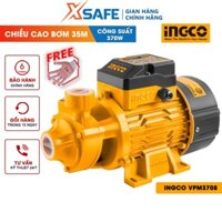 Máy bơm nước INGCO VPM3708 Máy bơm tăng áp 370W(0.5HP), chiều cao bơm tối đa 35m, độ hút sâu 8m, mô tơ dây đồng