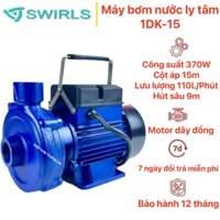Máy bơm nước ly tâm 370W (0.5HP) Swirls 1DK-15 - Máy bơm cá sấu đẩy cao -  Bảo hành 1 năm