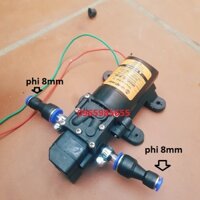 máy bơm nước mini 12v áp lực cao - máy bơm phun sương (bơm tăng áp mini 12v+chuyển ống 8mm)