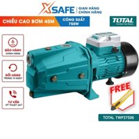 Máy bơm nước TOTAL TWP37506 công suất 750W(1HP), hút sâu tối đa 9m, mô tơ dây đồng, dây cáp dài 0.15m