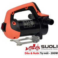 Máy bơm nước tự mồi 200W 12V 24V Suoli SL-020, quấn dây đồng, bơm liên tục - Lưỡng dụng; bơm dầu diesel, bơm nước
