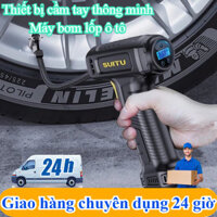Máy bơm xe máy mini SUITU, máy bơm lốp ô tô, cầm tay thông minh chạy bằng pin, tự động tắt khi có áp suất
