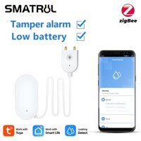 Máy cảm biến phát hiện rò rỉ nước SMATRUL Tuya Zigbee cảnh báo ngập qua ứng dụng Smartlife đảm bao an ninh gia đình