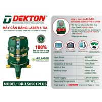 Máy cân bằng laser Dekton DK-LS0501PLUS/LS0501/Sử dụng pin Lithium-5tia màu xanh/PIN 6A