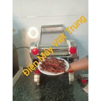 Máy cán bò khô,ép khô bò trục cán inox motor 750w