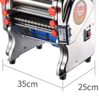 Máy cán bột làm mỳ sợi chạy điện FKM200 Inox Kích Thước Lô 15cm 16cm 18cm 20cm 22cm