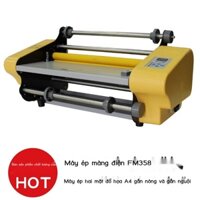 Máy cán màng điện 358, đồ họa giấy, bản nóng, bản lạnh, màng ghép hai mặt, khổ A4, máy cán màng nhỏ không bọt