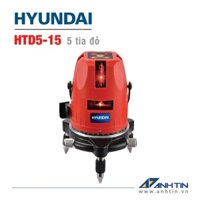 Máy cân mực laser HYUNDAI HTD5-15 | 5 tia đỏ | 635-650 nm, <20mW | Pin 3 x 1.5 V LR6 (AA) | Bảo hành chính hãng