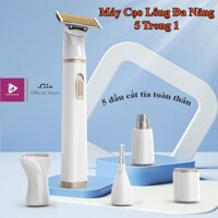 Máy Cạo Lông Đa Năng 5 Trong 1, Cây Cạo Lông Vùng Kín Bikini Cạo Lông Nách Lông Chân Tay, Cắt Tỉa Lông Mày Lông Mũi