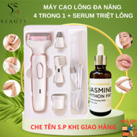 Máy Cạo Lông nách lông  vùng kín lông bikini lông mặt lông tay chân và body cho nữ và serum triệt lông hoa nhài 10 ml