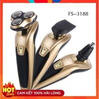 Máy Cạo Râu 3 Trong 1 Cắt Tóc Cạo Râu Tỉa Lông Lưỡi Cạo Thông Minh, Có Cổng Sạc F-3188