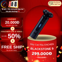 Máy cạo râu Blackstone 9 Enchen hợp kim, 3 lưỡi dao kép 3D cạo sạch, chống nước IPX7 - BH 6 tháng