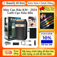 Máy cạo râu cao cấp Kemei - 2024, Máy cạo râu với 2 Lưỡi Dao Cạo Sát Không Bị Rát Sạch Gọn Gía Rẻ