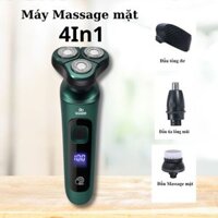 Máy cạo râu, cắt tóc, tỉa lông mũi, massage mặt, Đèn Led 4 trong 1, Thiết kế thông minh, nhỏ gọn cầm tay đa chức năng